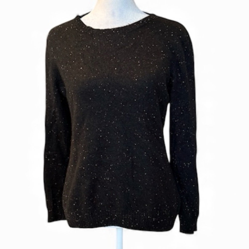 MARNI Black Speckled Cashmere Sweater Size 42 US Small 4-6